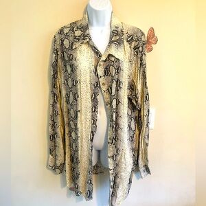 Chic Soul 1X Snake Print Blouse NEW